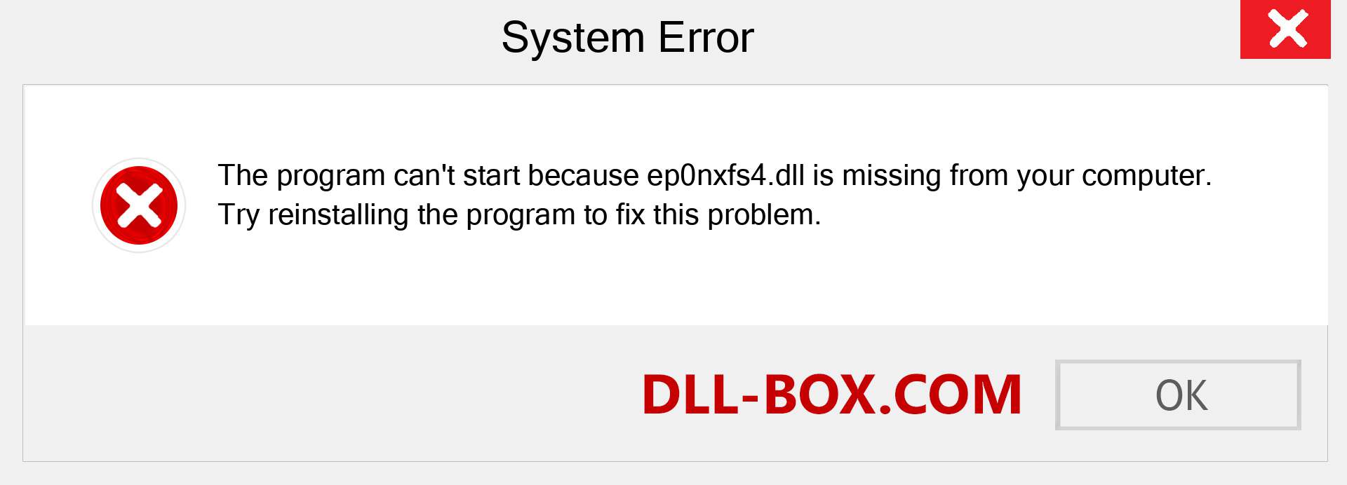  ep0nxfs4.dll file is missing?. Download for Windows 7, 8, 10 - Fix  ep0nxfs4 dll Missing Error on Windows, photos, images